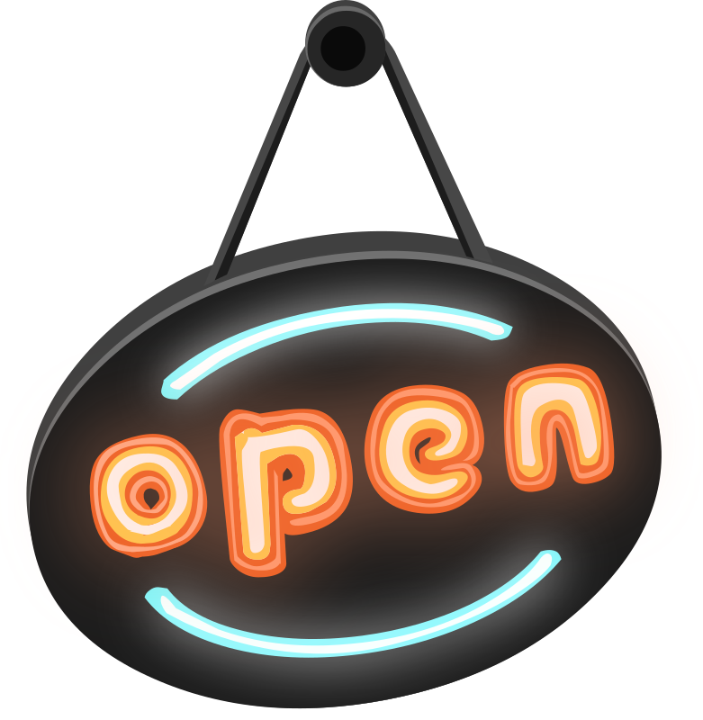 Neon 'Open' sign from Glitch