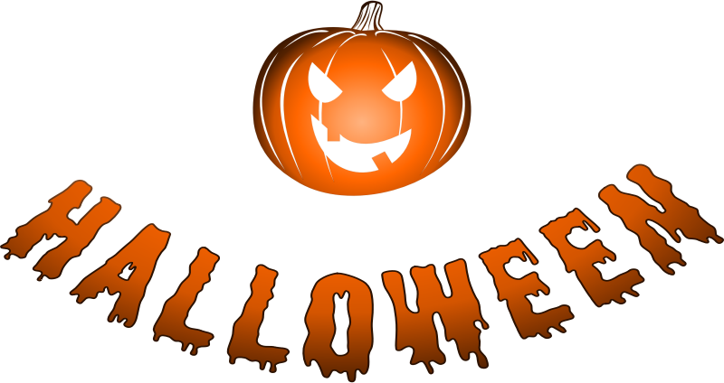 Halloween logo with jack-o'-lantern