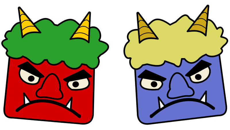 Blue and Red Oni
