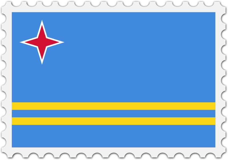 Aruba flag stamp