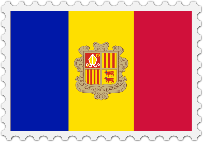 Andorra flag stamp
