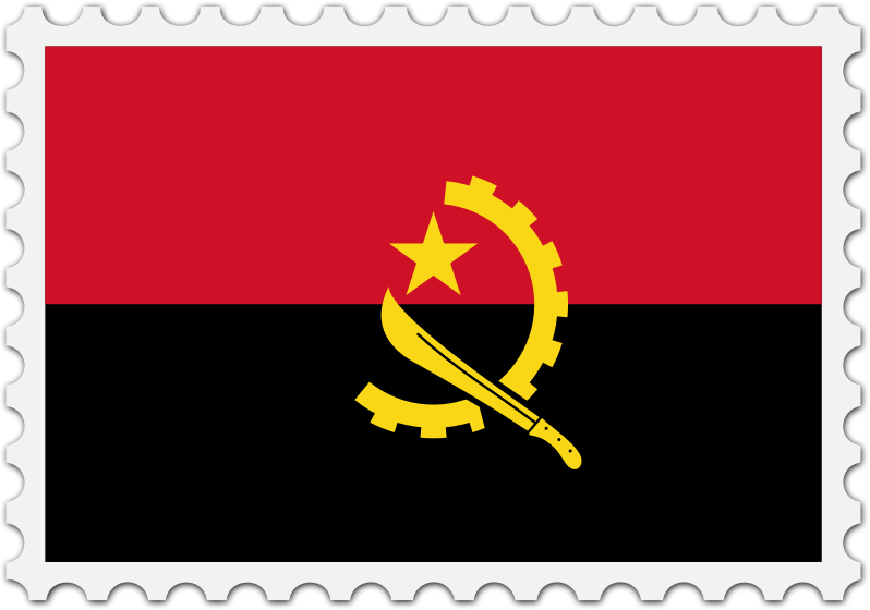 Angola flag stamp