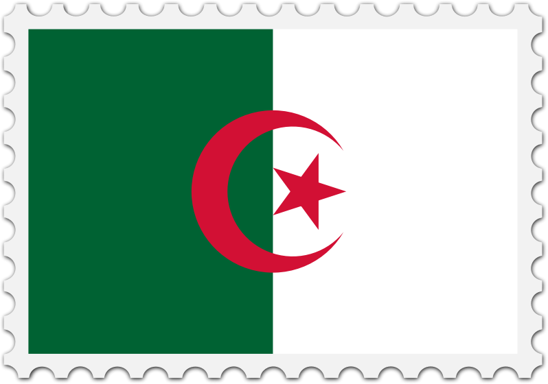 Algeria flag stamp