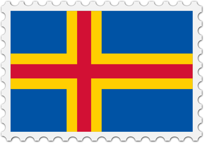 Aland flag stamp