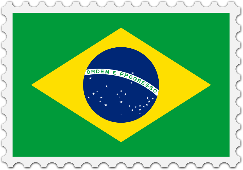 Brazil flag stamp