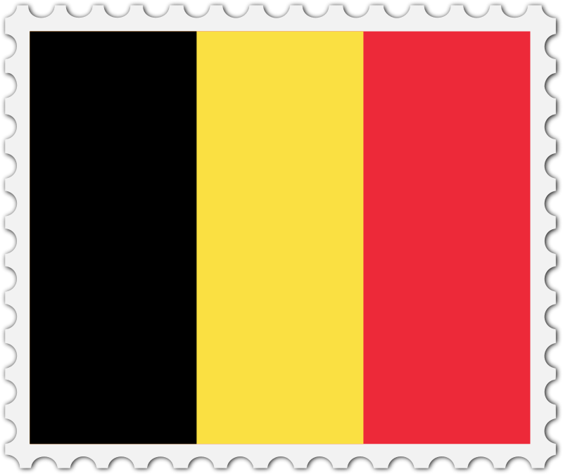 Belgium flag stamp