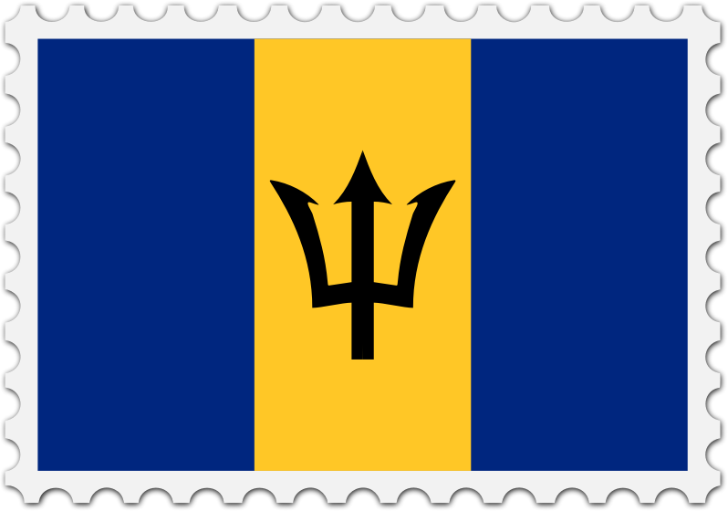 Barbados flag stamp