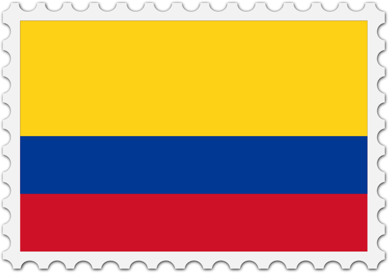 Colombia flag stamp