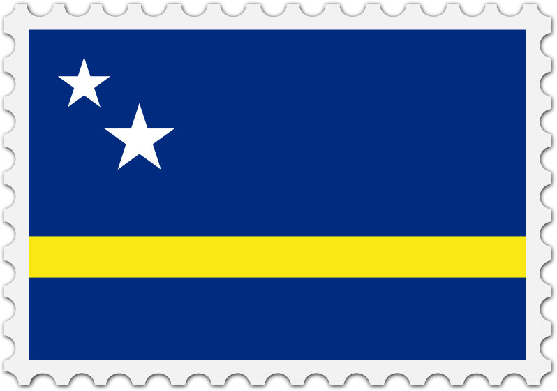 Curacao flag stamp