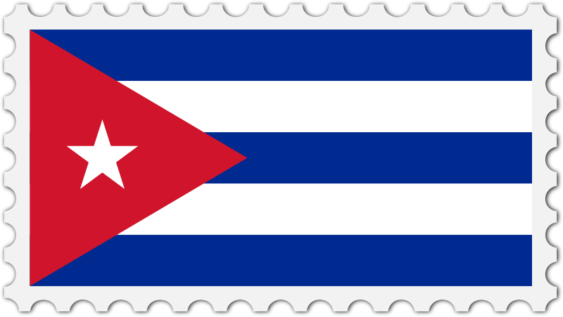 Cuba flag stamp
