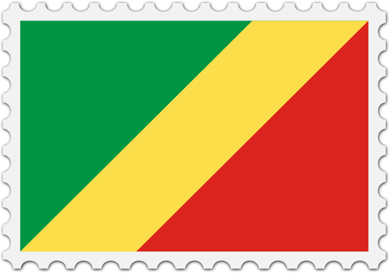 Republic of the Congo flag stamp