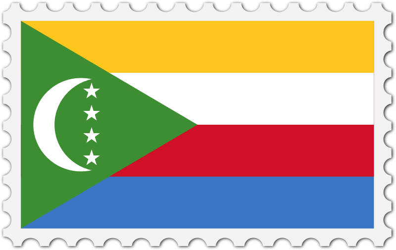 Comoros flag stamp