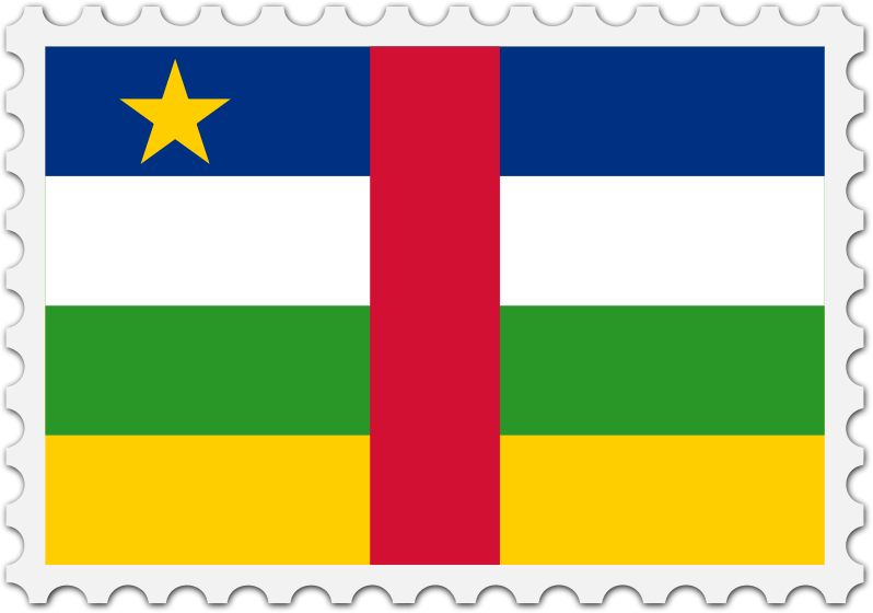 Central African Republic flag stamp