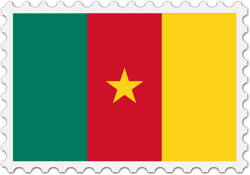 Cameroon flag stamp