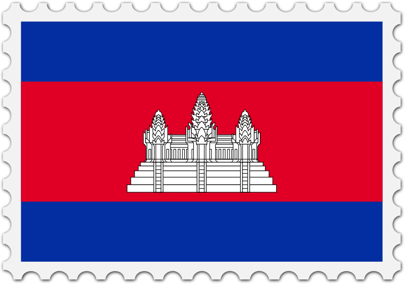 Cambodia flag stamp