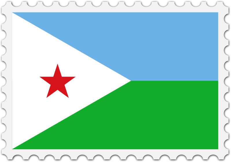 Djibouti flag stamp