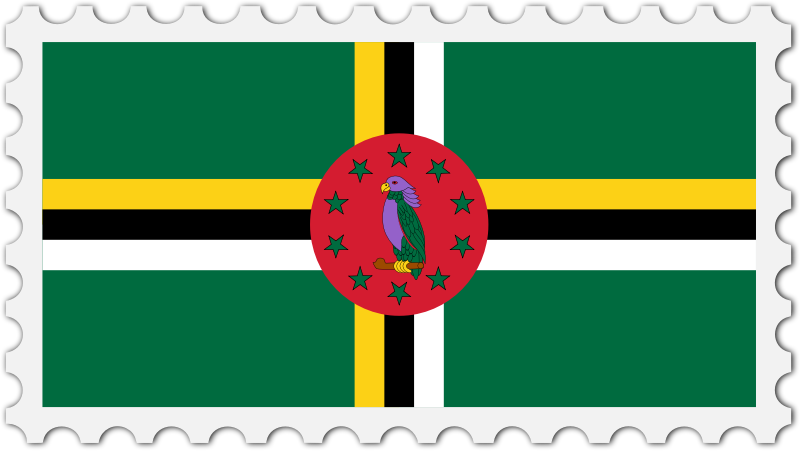 Dominica flag stamp
