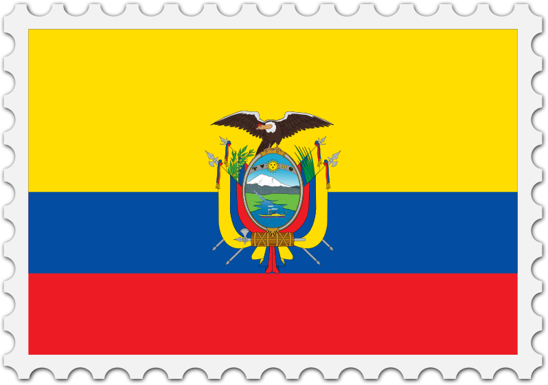 Ecuador flag stamp