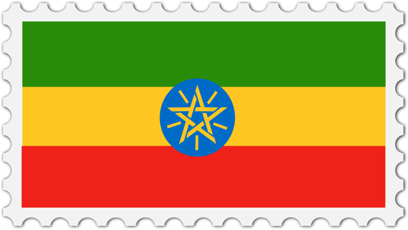 Ethiopia flag stamp