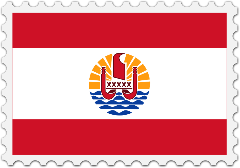 French Polynesia flag stamp