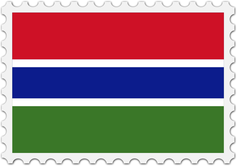 Gambia flag stamp