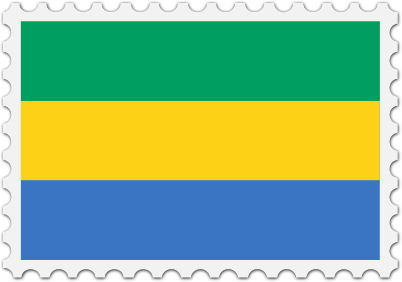 Gabon flag stamp