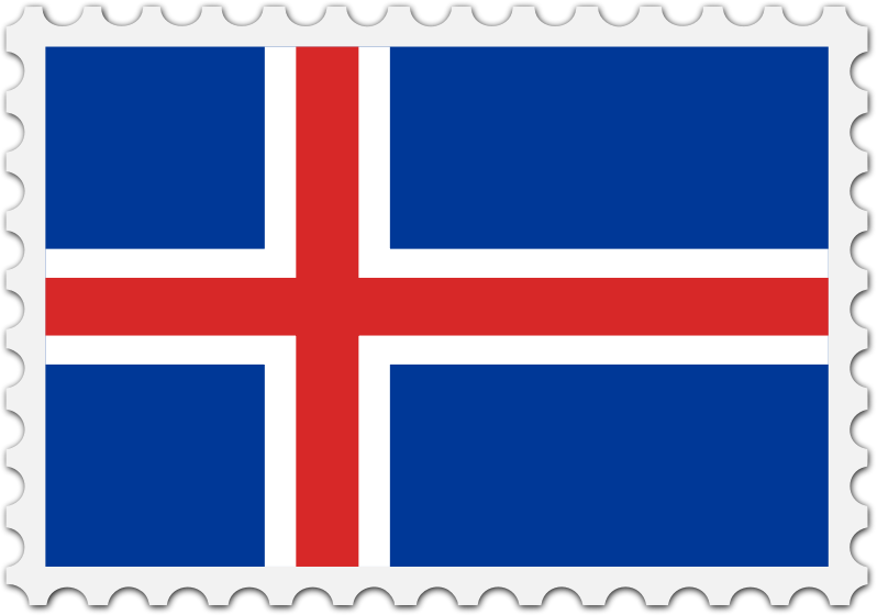 Iceland flag stamp