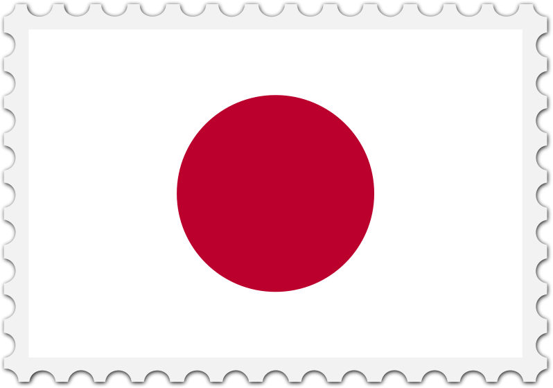 Japan flag stamp