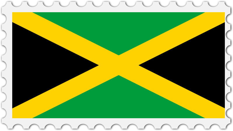 Jamaica flag stamp