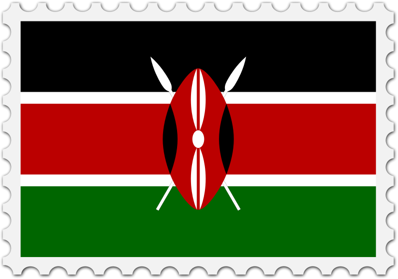 Kenya flag stamp