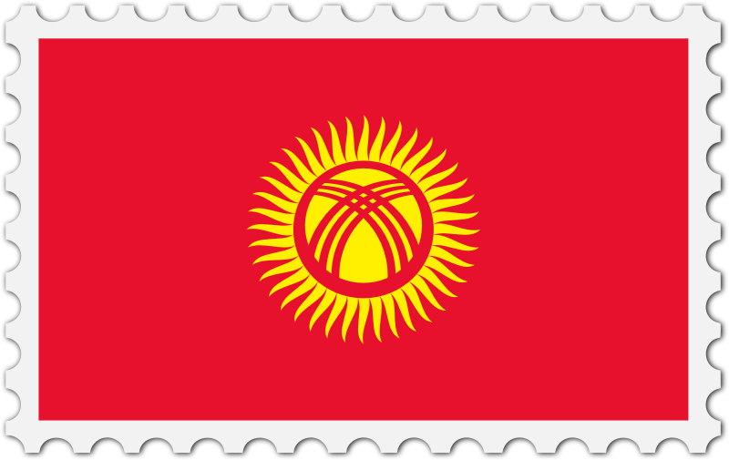 Kyrgyzstan flag stamp