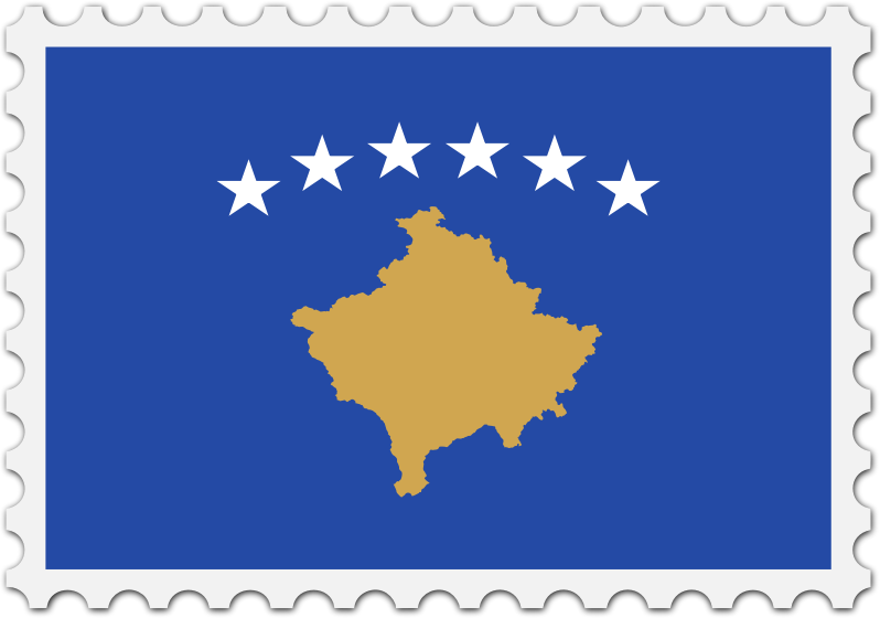 Kosovo flag stamp