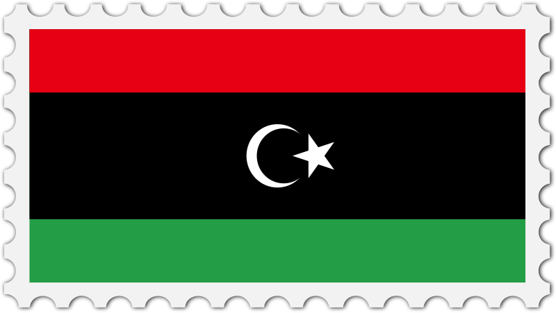 Libya flag stamp