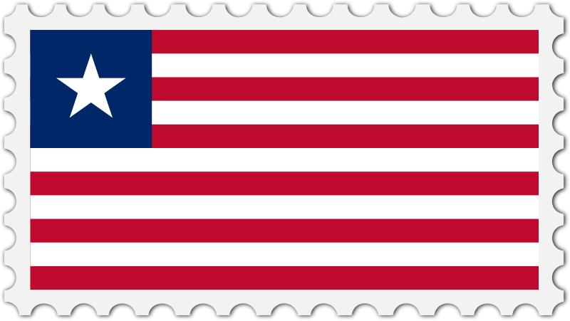 Liberia flag stamp