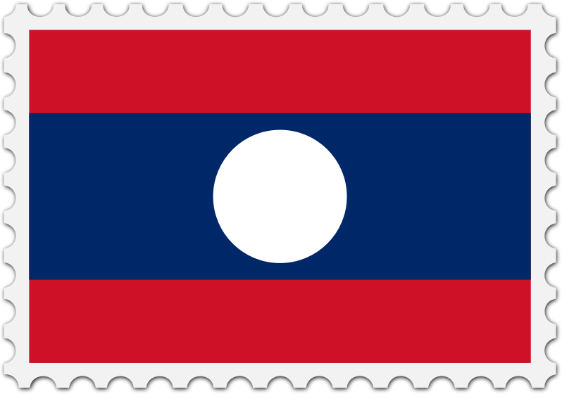 Laos flag stamp