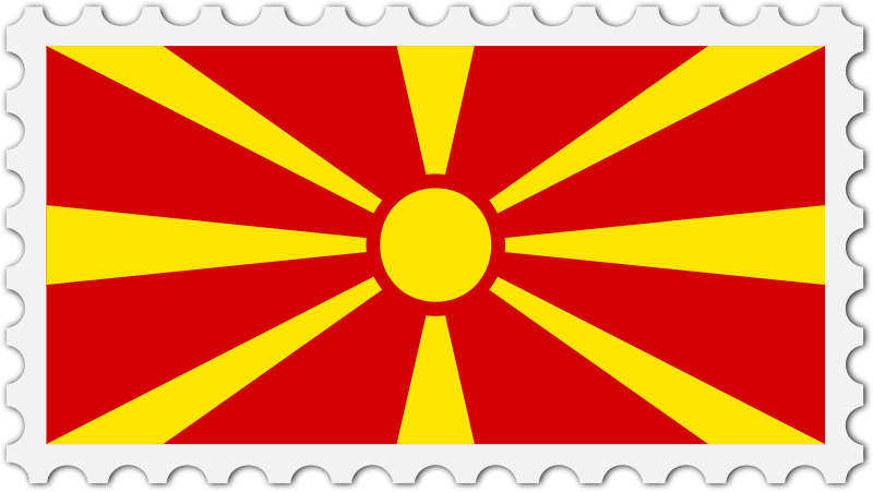 Macedonia flag stamp