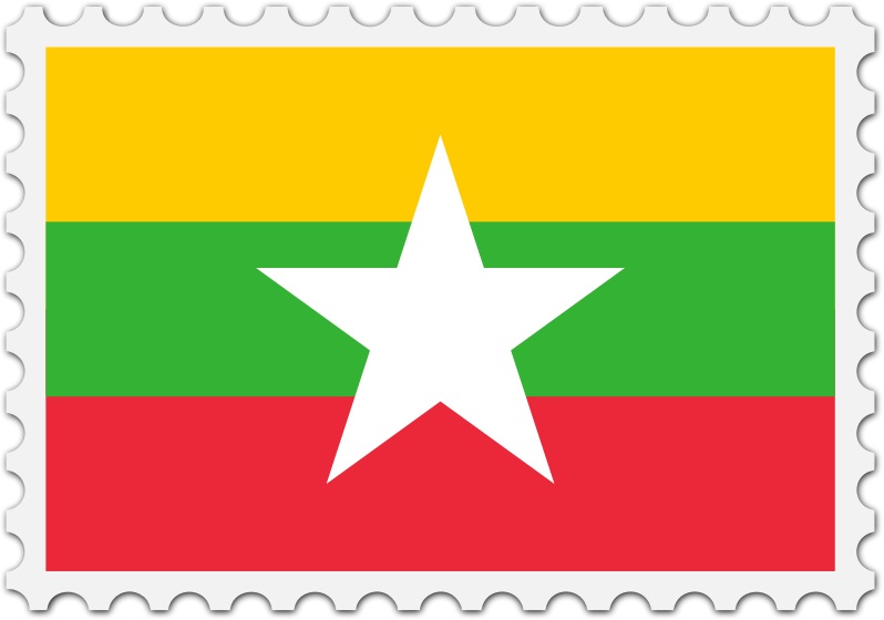 Myanmar flag stamp