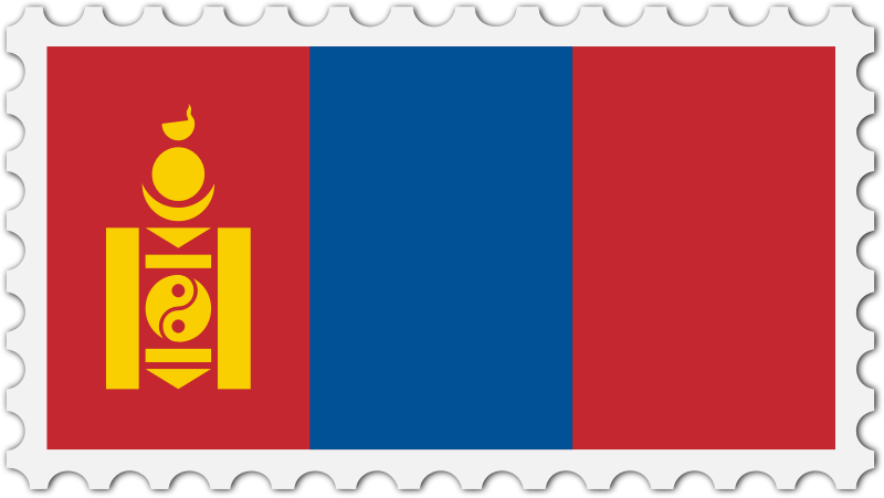 Mongolia flag stamp