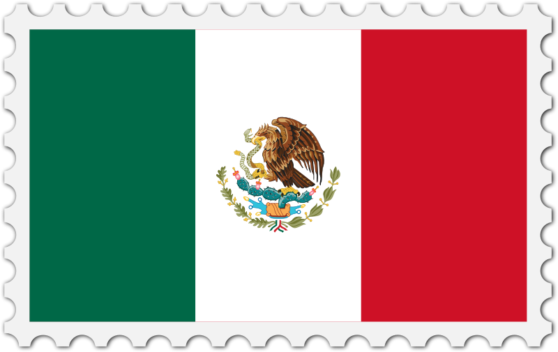 Mexico flag stamp