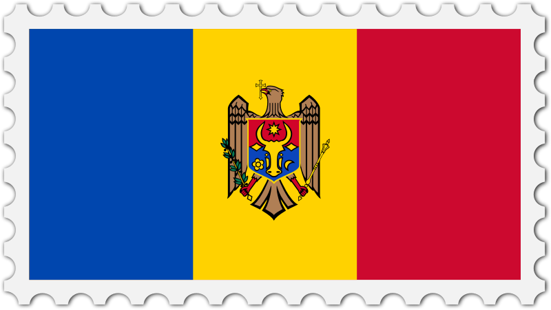 Moldova flag stamp