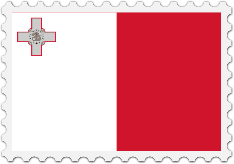 Malta flag stamp