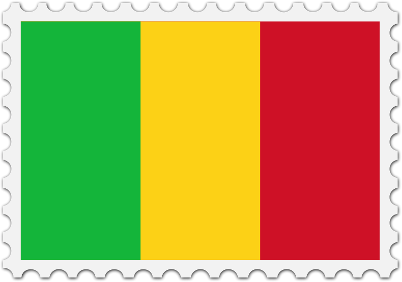 Mali flag stamp