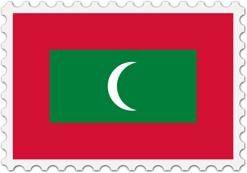 Maldives flag stamp