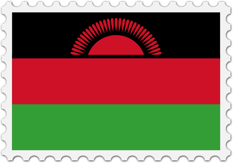 Malawi flag stamp