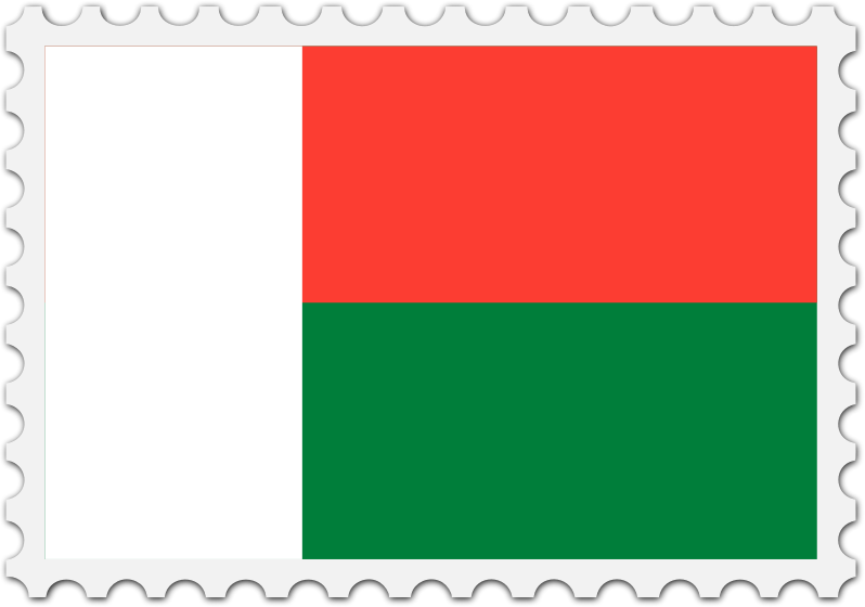 Madagascar flag stamp