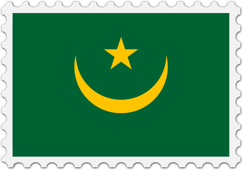 Mauritania flag stamp