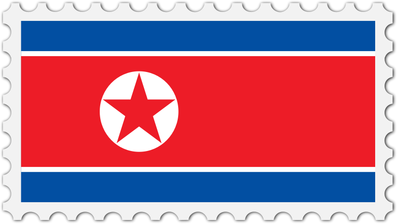 North Korea flag stamp