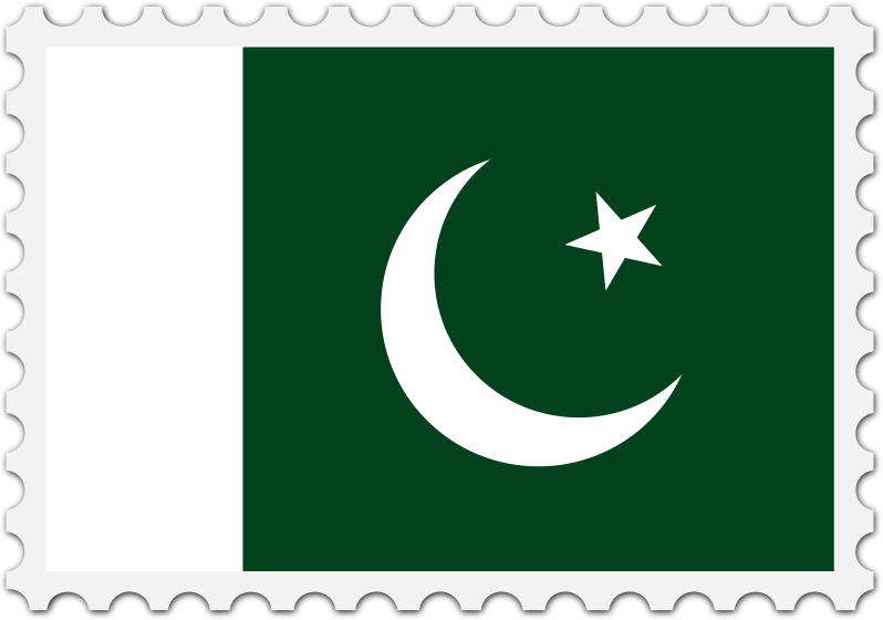 Pakistan flag stamp