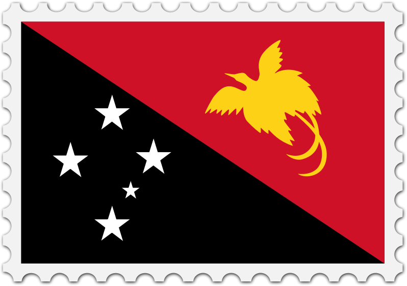 Papua New Guinea flag stamp