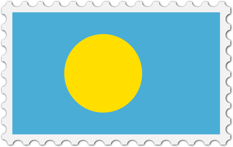 Palau flag stamp